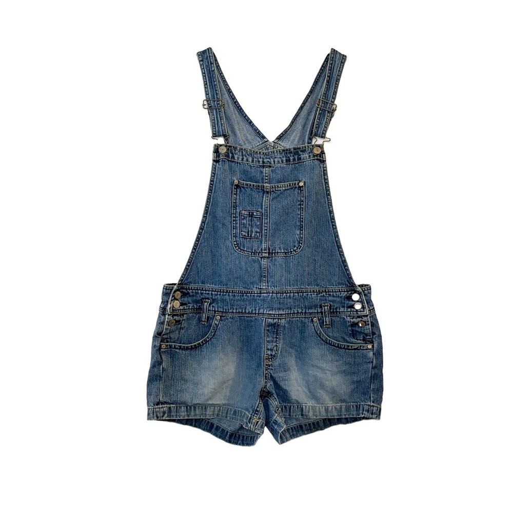 Y2K Nobo No Boudaries Womens Overalls Shorts Size 15 Booty Shorties Low Rise Vtg